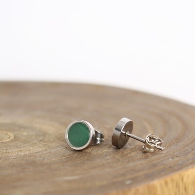 Green Stud Earrings - Malachite Earrings - Malachite Jewelry - image1